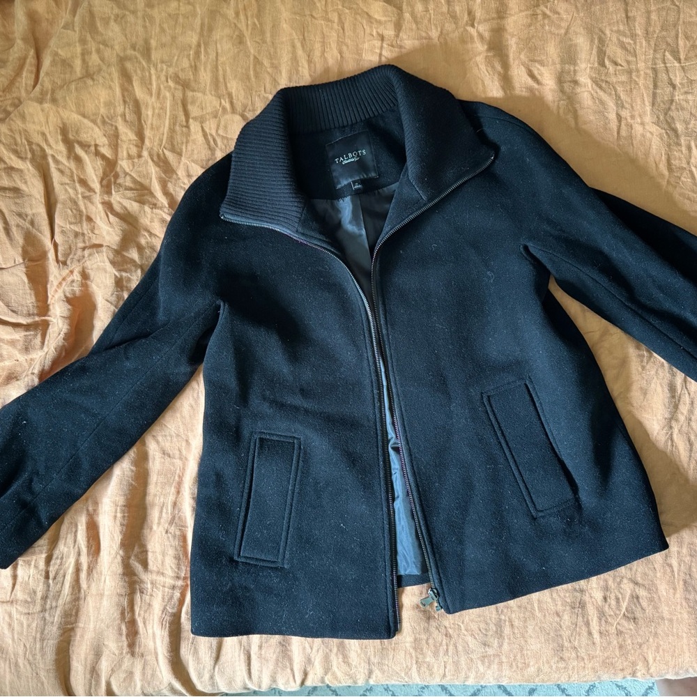 Talbots Black Wool Coat